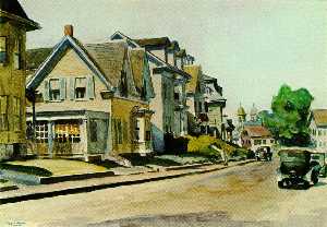 Edward Hopper - Sun on Prospect Street (Gloucester, Massachusetts)