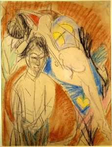 Ernst Ludwig Kirchner - Man and Naked Woman