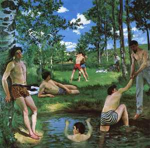 Jean Frederic Bazille - Bathers (Summer Scene) - (buy famous paintings)