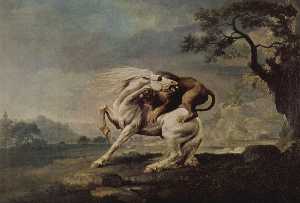 George Stubbs - Lion Attacking a Horse
