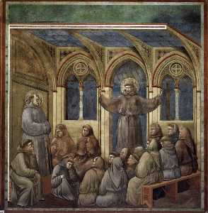 Giotto Di Bondone - The Apparition at the Chapter House at Arles