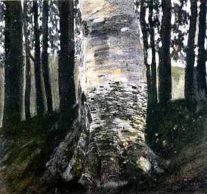 Gustav Klimt - Birch in a Forest