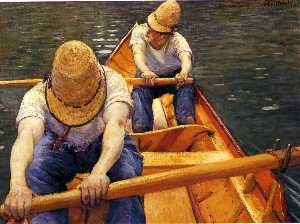 Gustave Caillebotte - Boaters Rowing on the Yerres