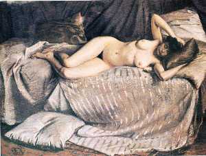 Gustave Caillebotte - Naked Woman Lying on a Couch
