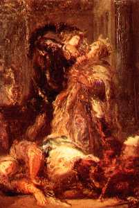 Gustave Moreau - Prince Hamlet kill King Claudius