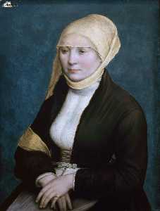 Hans Holbein The Younger - Portrait of a woman from southern Germany .