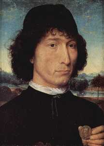 Hans Memling - Portrait of a Man holding a coin of the Emperor Nero