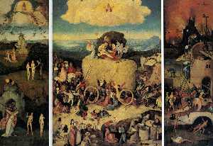 Hieronymus Bosch - The Haywain Triptych - (own a famous paintings reproduction)