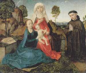 Hugo Van Der Goes - Virgin and Child With St. Anne and a Franciscan donor