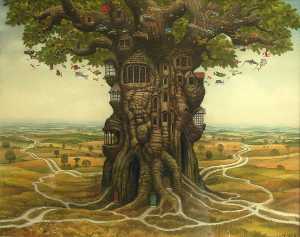 Jacek Yerka - Enhabited oak