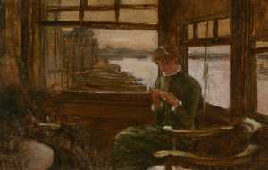 James Jacques Joseph Tissot - Study of Cathlene Newton in a Thames Tavern