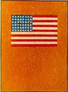 Jasper Johns - Flag on Orange Field