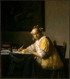 Johannes Vermeer - A lady writing