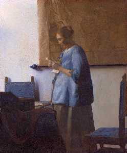 Johannes Vermeer - Woman reading a letter (Woman in Blue Reading a Letter)