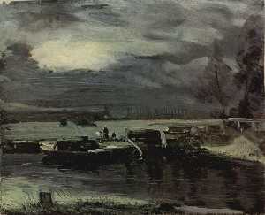 John Constable - Boats on the Stour