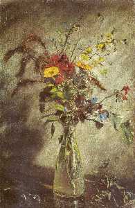 John Constable - Flowers in a glass vase