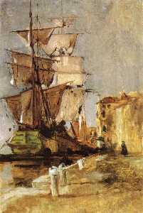 John Henry Twachtman - Venetian Sailing Vessel