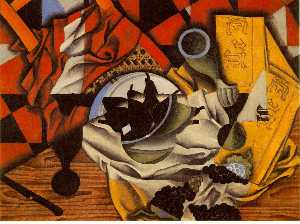 Juan Gris - Pears and grapes on a table - (Buy fine Art Reproductions)
