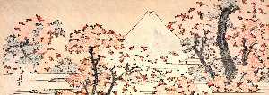 Katsushika Hokusai - Mount Fuji seen through cherry blossom