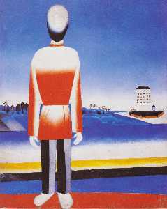 Kazimir Severinovich Malevich - Man in Suprematic Landscape