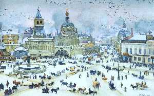 Konstantin Yuon - The Lubyanskaya Square in Winter