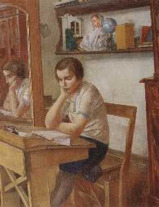 Kuzma Petrov-Vodkin - The girl at the desk