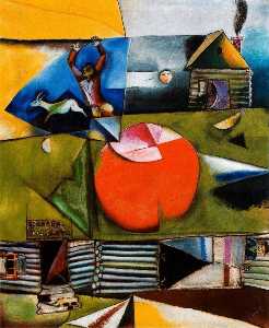 Marc Chagall - Russian Village Under the Moon