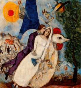 Marc Chagall - The betrothed and Eiffel Tower
