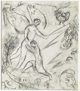 Marc Chagall - Jacob Wrestling with the Angel