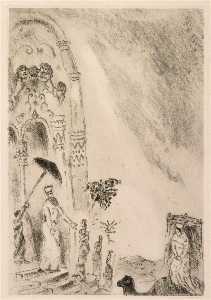 Marc Chagall - Arrival of Queen Sheba to Jerusalem (I Kings, X, 1 5)