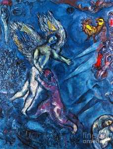 Marc Chagall - -Study to --Jacob Wrestling with the Angel---