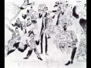 Marc Chagall - Banquet degenerates into brawl