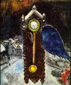 Marc Chagall - Clock with Blue Wing