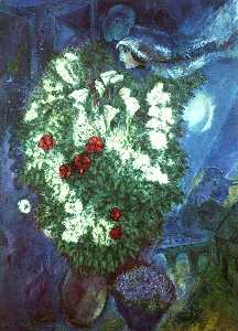 Marc Chagall - Bouquet with flying lovers