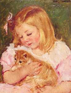 Mary Stevenson Cassatt - Sara Holding A Cat
