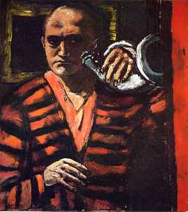 Max Beckmann - Self-Portrait with Trumpet