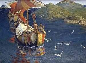 Nicholas Roerich - Visitors from over the sea