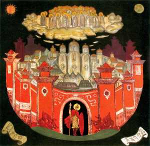 Nicholas Roerich - The saints have gone - leave Gleb as keeper