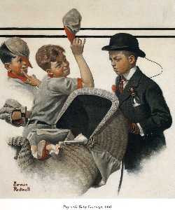 Norman Rockwell - Boy with Baby Carriage