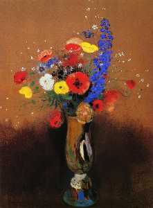 Odilon Redon - Wild flowers in a Long-necked Vase