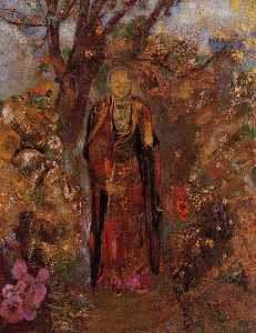 Odilon Redon - Buddha Walking among the Flowers