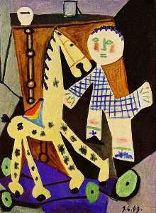 Pablo Picasso - Claude, two years old, and his hobby horse