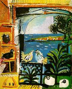 Pablo Picasso - Studio (Pigeons) (Velazquez)