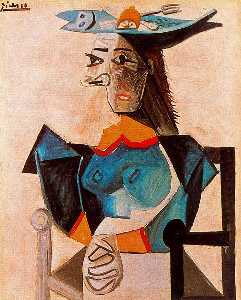 Pablo Picasso - Seated Woman with Fish