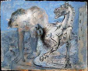 Pablo Picasso - Faun, horse and bird