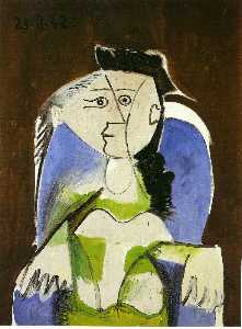 Pablo Picasso - Woman sitting in blue armchair