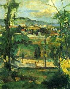 Paul Cezanne - Village behind Trees