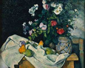 Paul Cezanne - Still Life with Flowers and Fruit