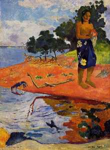 Paul Gauguin - She goes down to the fresh water (Haere Pape)