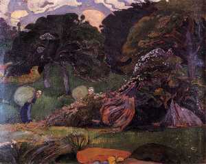 Paul Gauguin - Brittany landscape with women carrying sack